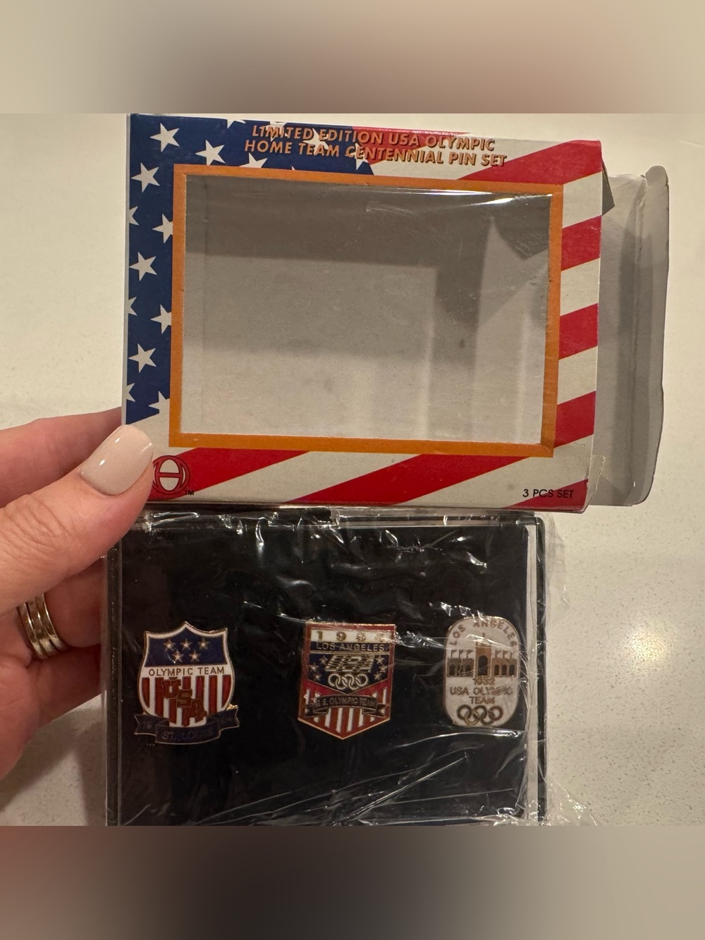 USA Olympic Team Centennial Pin Set - Red, White & Blue - 1996 limited edition